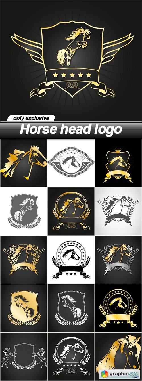 Horse head logo - 16 EPS