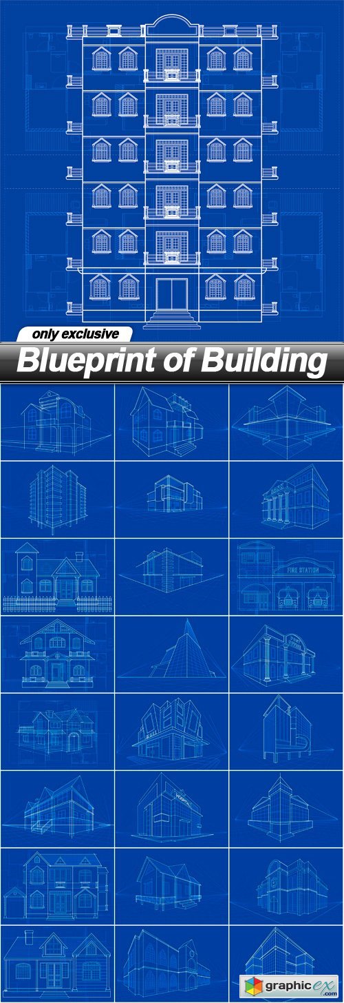 Blueprint of Building - 25 EPS