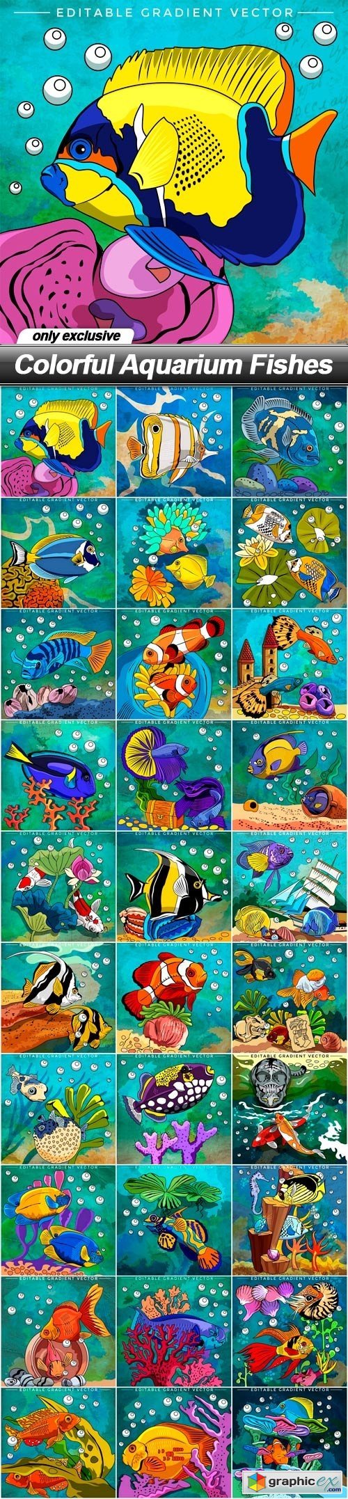 Colorful Aquarium Fishes - 30 EPS