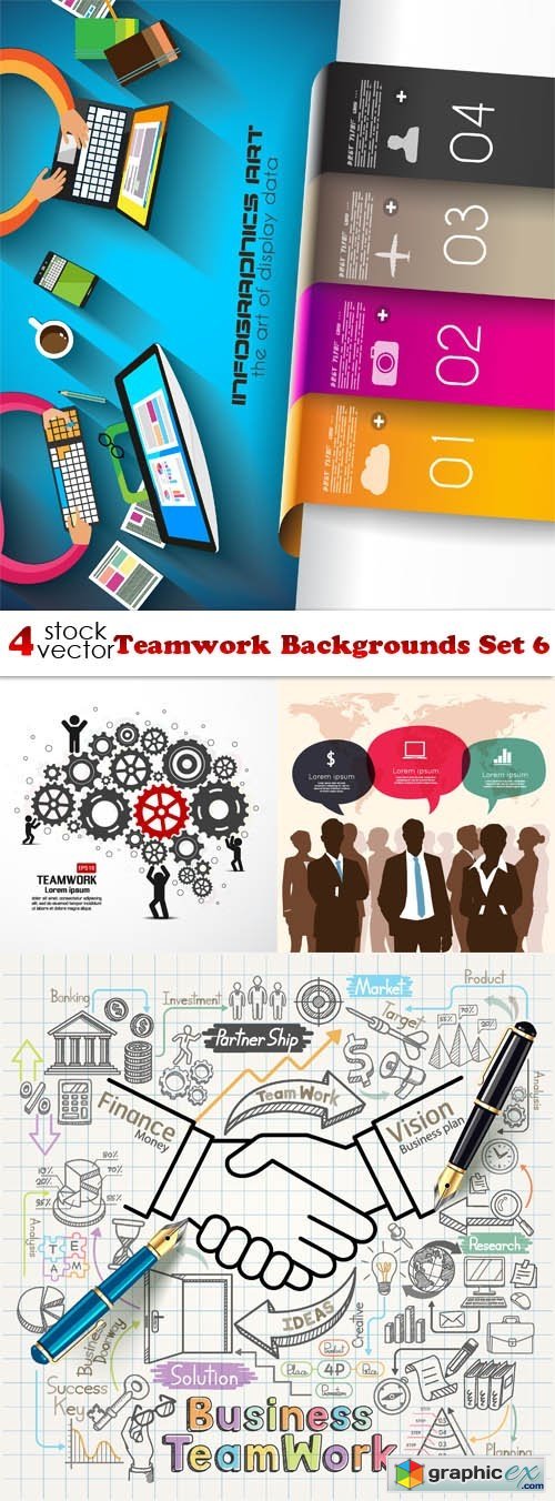 Teamwork Backgrounds Set 6
