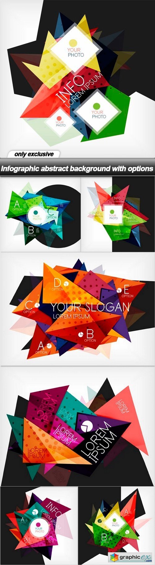Infographic abstract background with options - 7 EPS