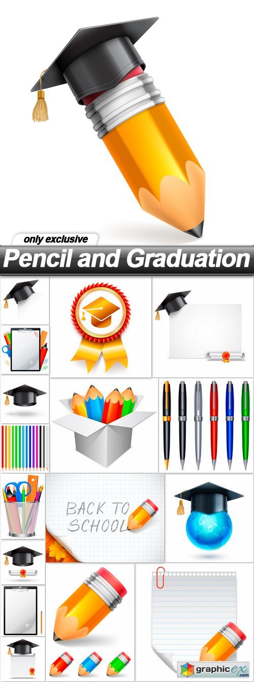 Pencil and Graduation - 17 EPS