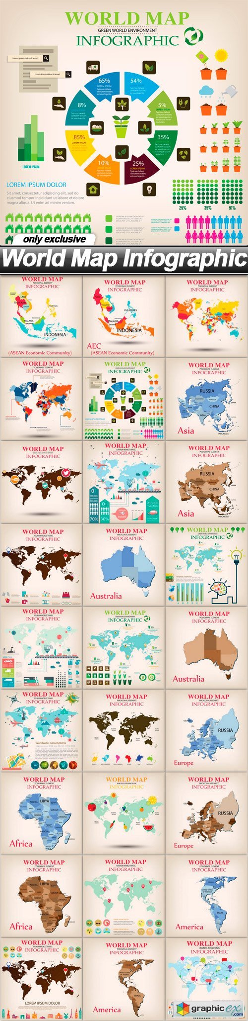 World Map Infographic - 27 EPS