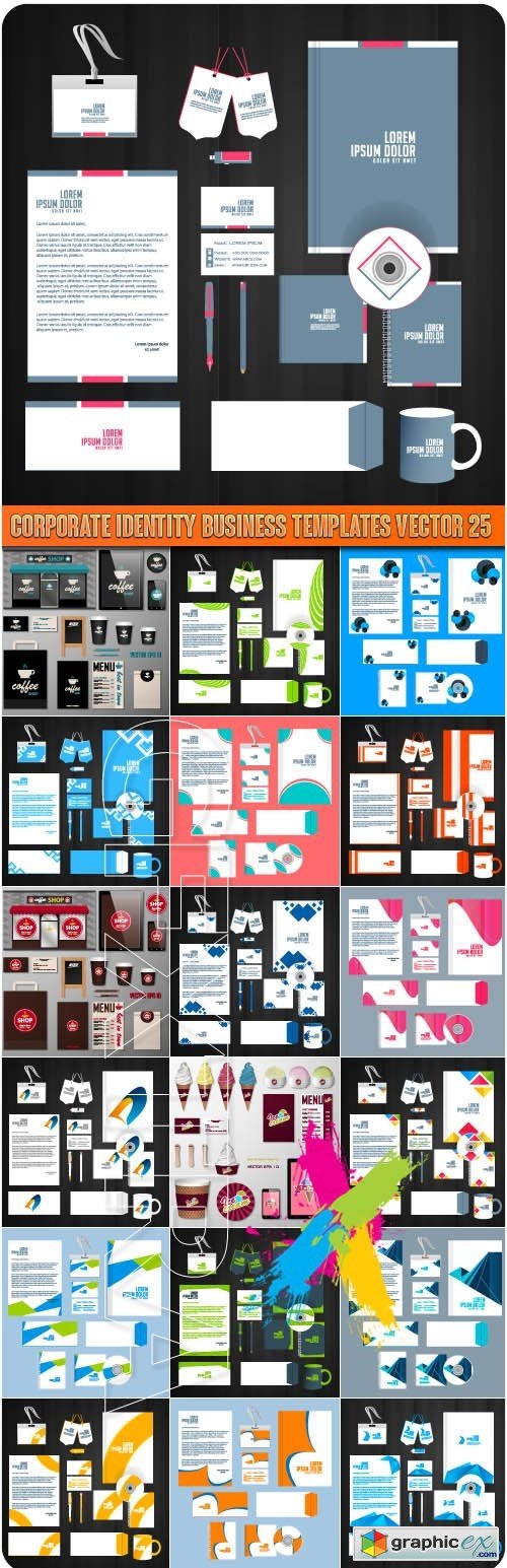 Corporate identity business templates vector 25