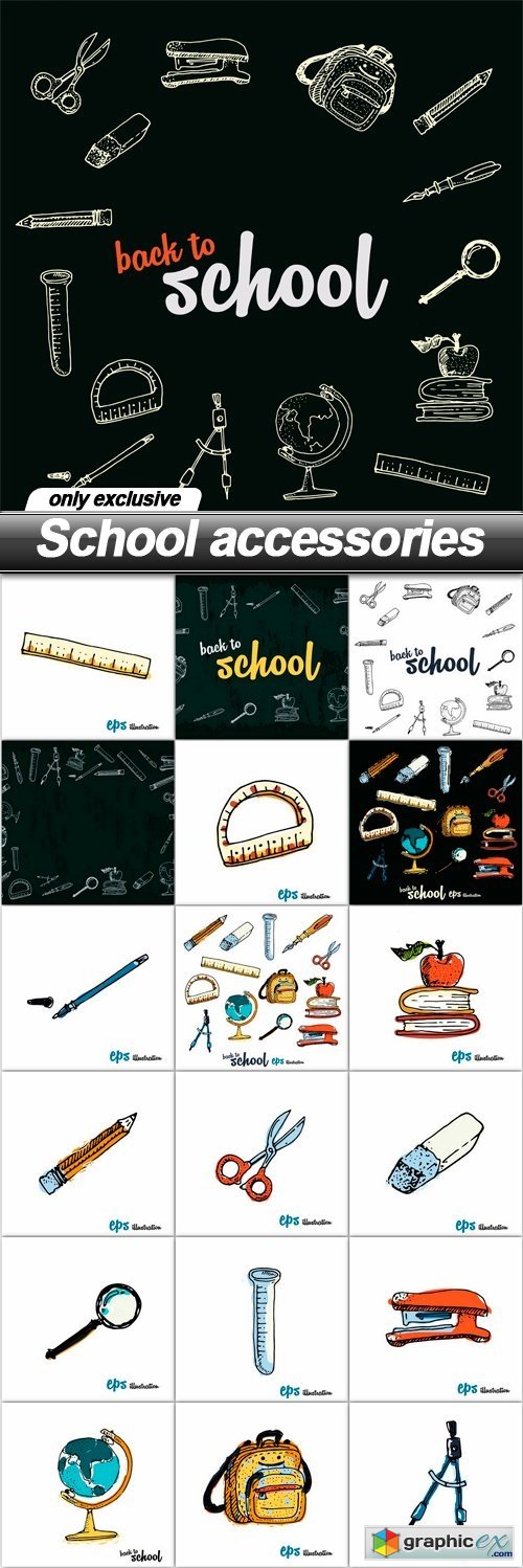 School accessories - 19 EPS