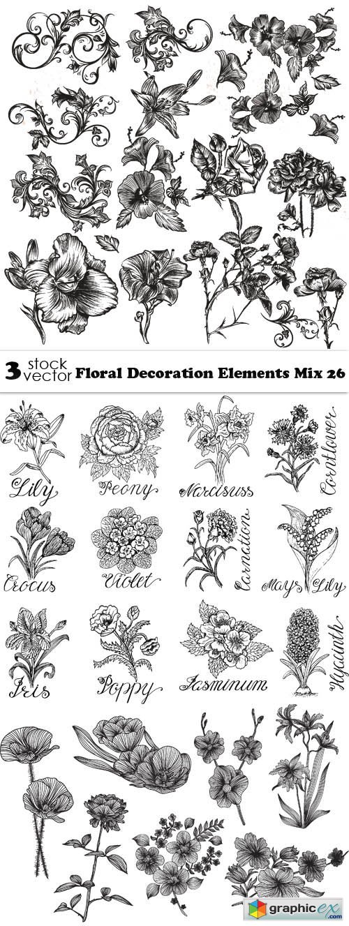 Floral Decoration Elements Mix 26