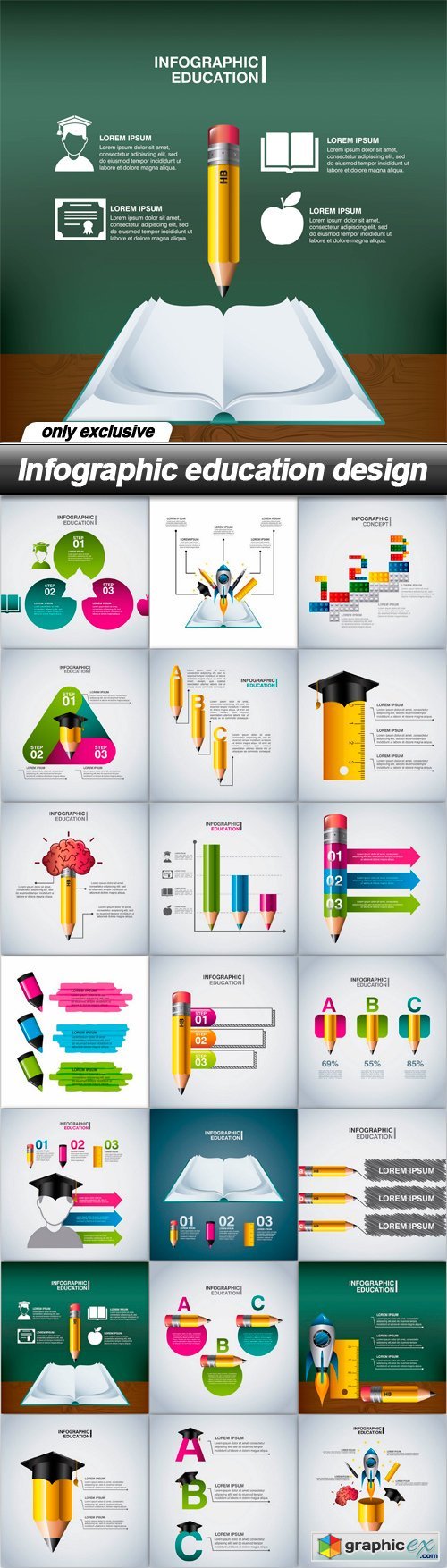Infographic education design - 21 EPS