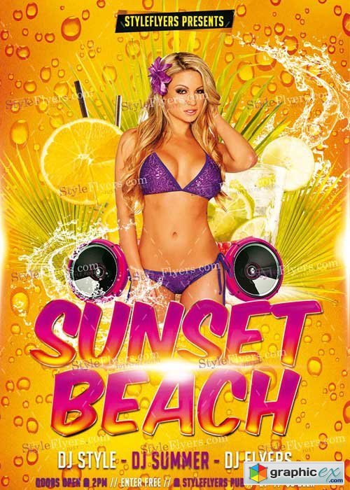 Sunset Beach PSD Flyer Template