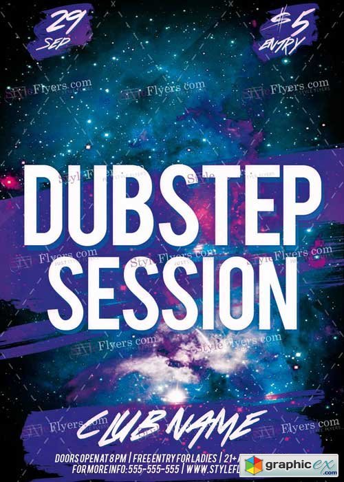 Dubstep Session PSD Flyer Template