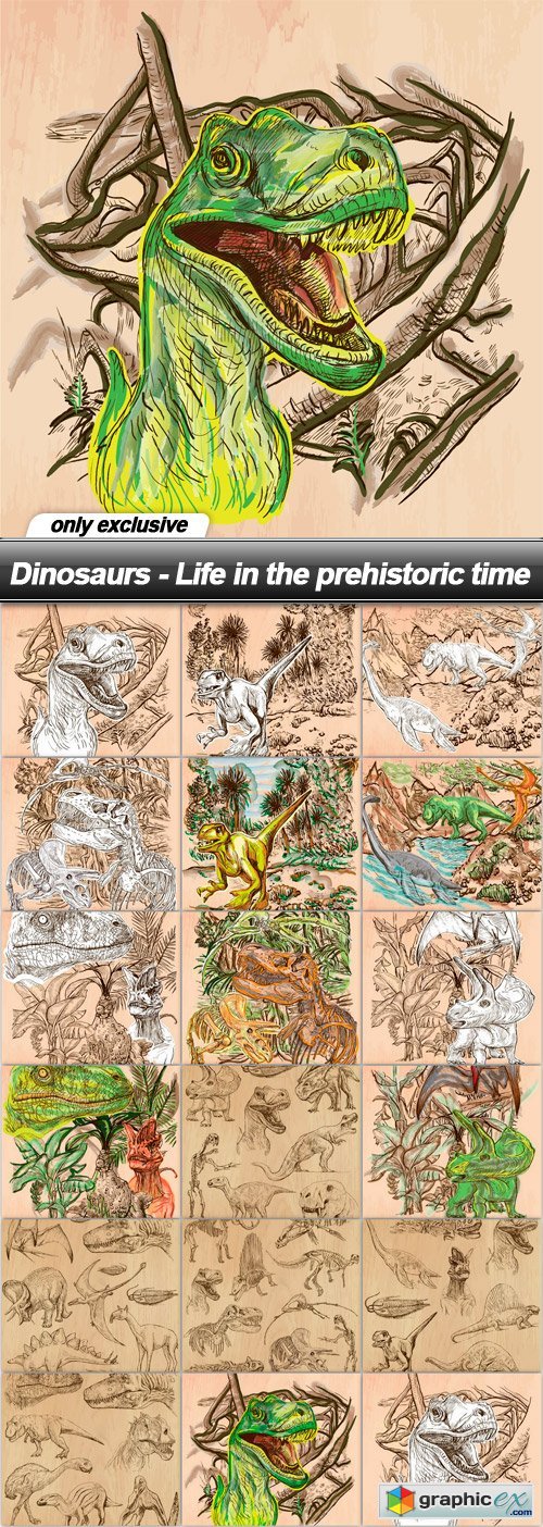 Dinosaurs - Life in the prehistoric time - 17 EPS