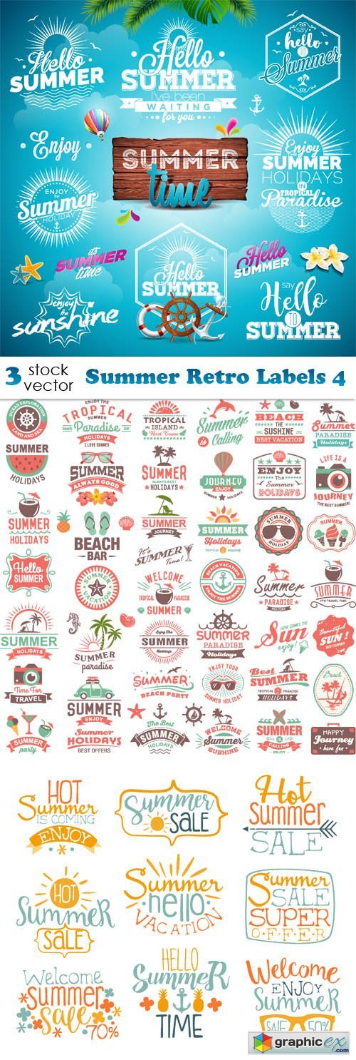 Summer Retro Labels 4