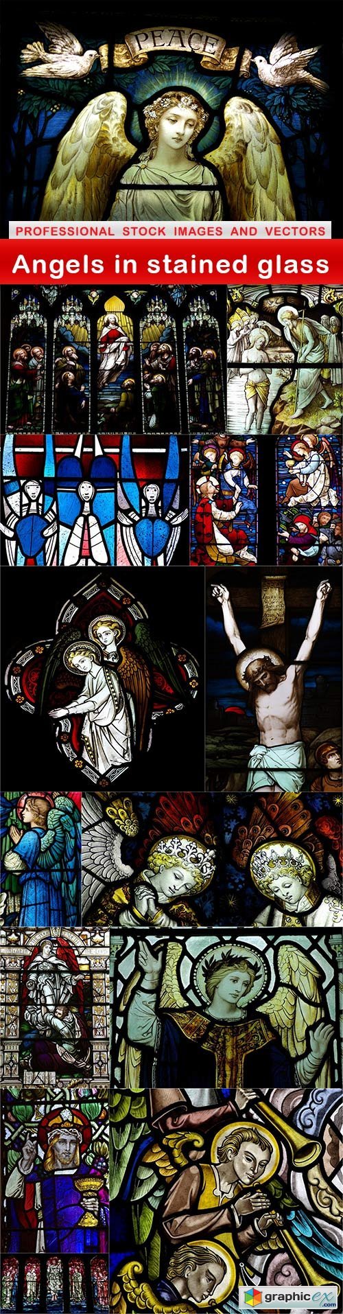 Angels in stained glass - 14 UHQ JPEG