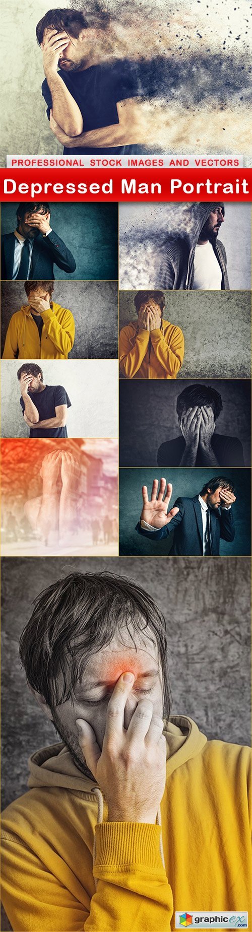 Depressed Man Portrait - 10 UHQ JPEG