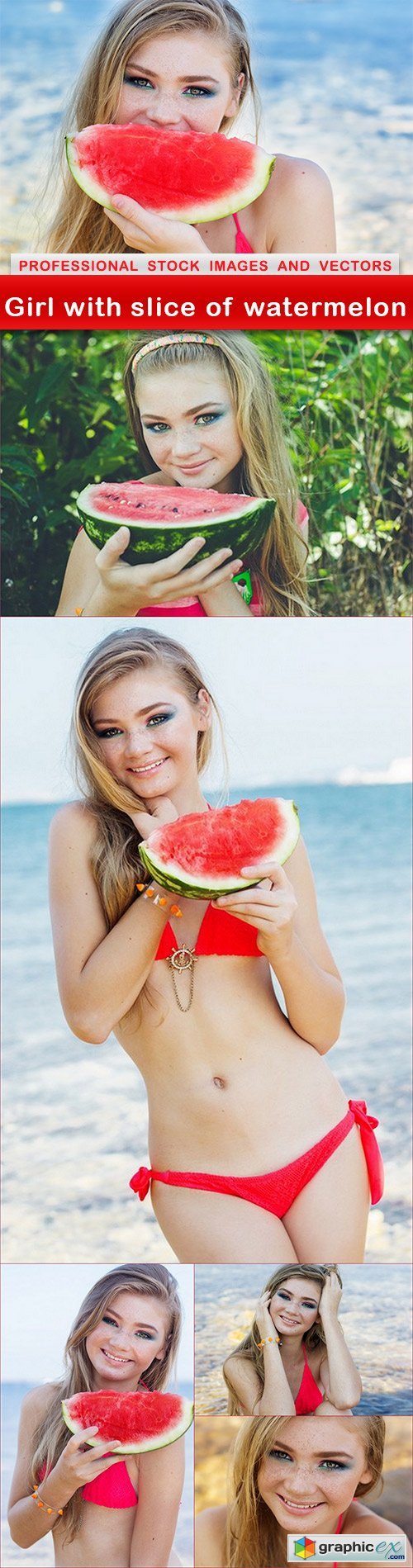 Girl with slice of watermelon - 6 UHQ JPEG