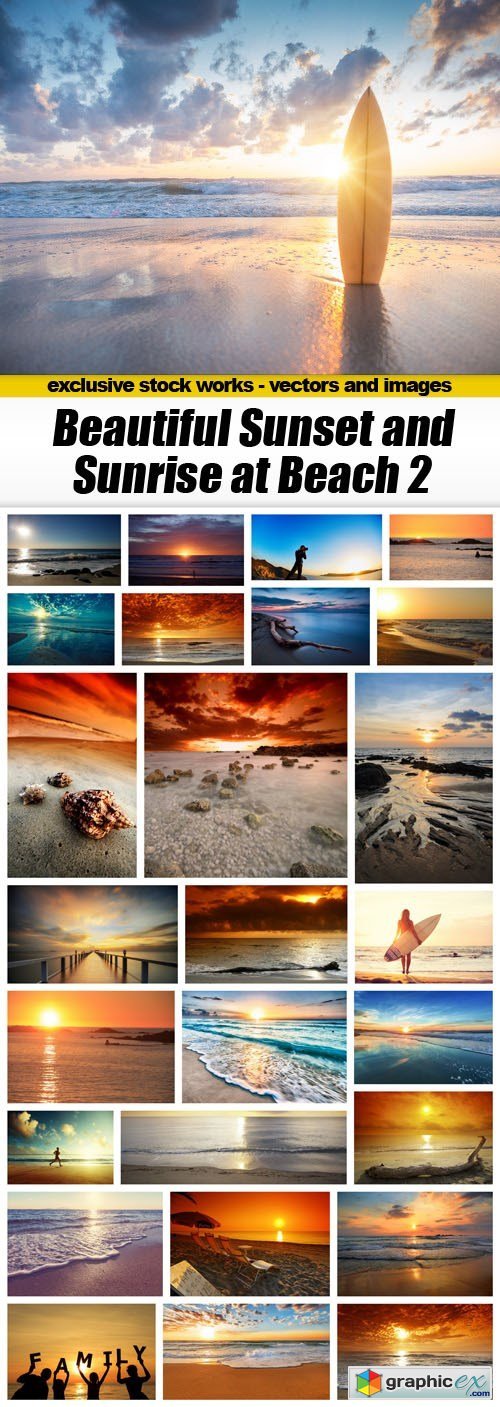 Beautiful Sunset and Sunrise at Beach 2 - 27xUHQ JPEG