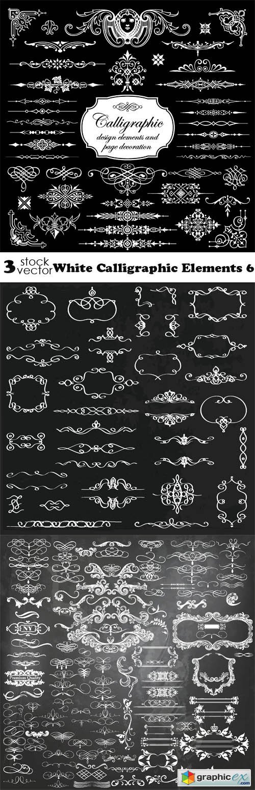 White Calligraphic Elements 6