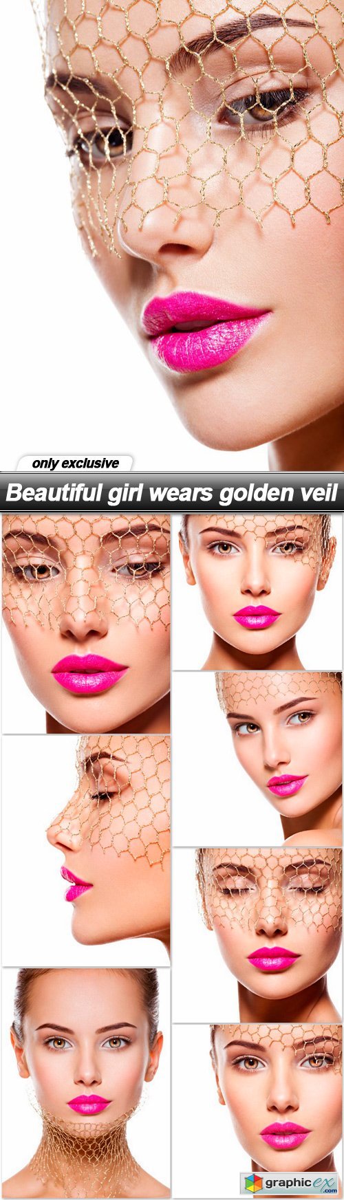Beautiful girl wears golden veil - 8 UHQ JPEG