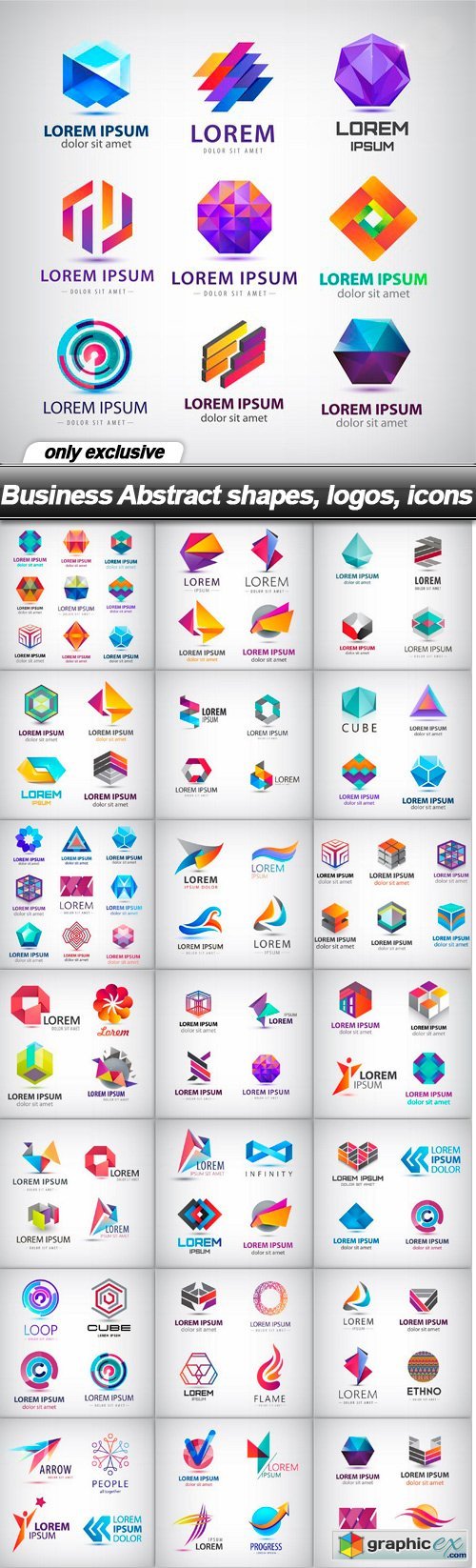Business Abstract shapes, logos, icons - 22 EPS