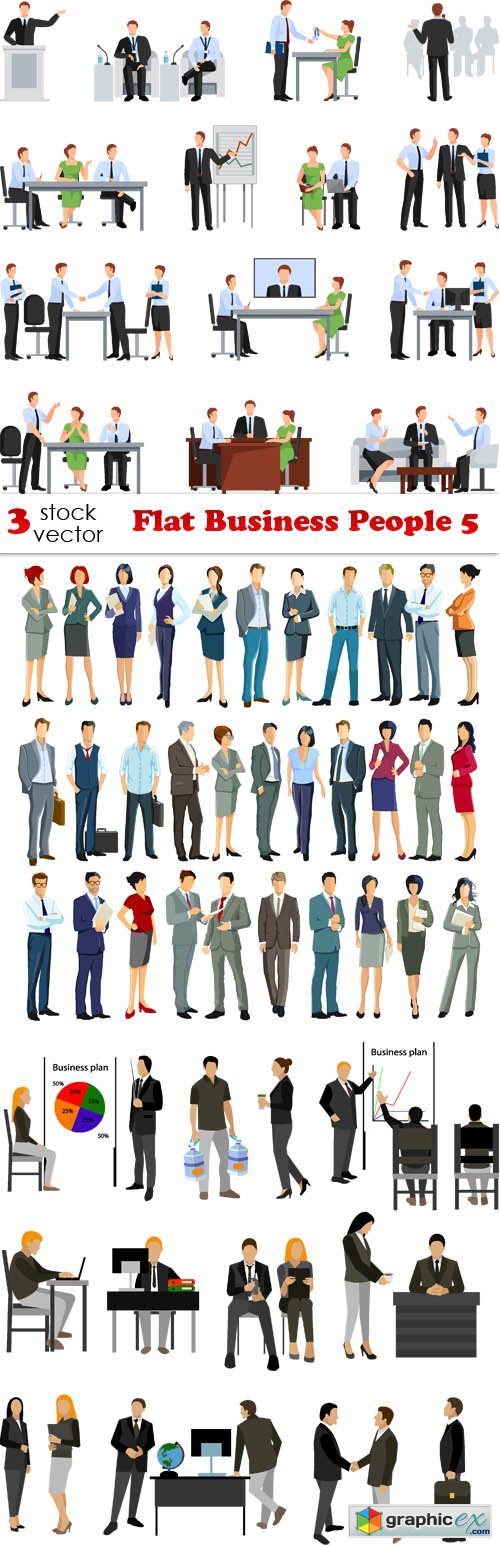 Flat Business People 5