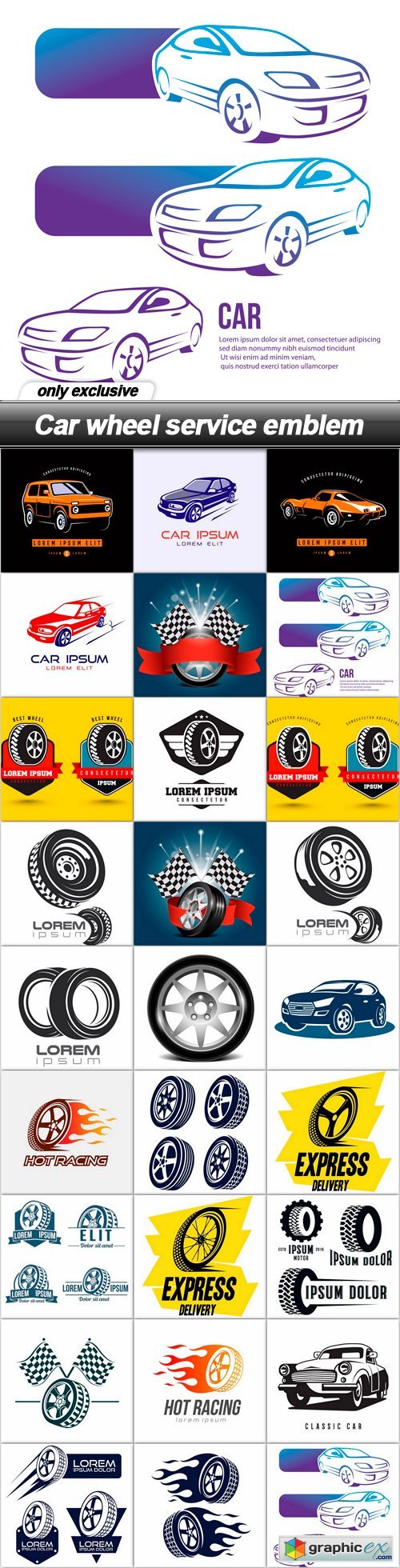 Car wheel service emblem - 26 EPS