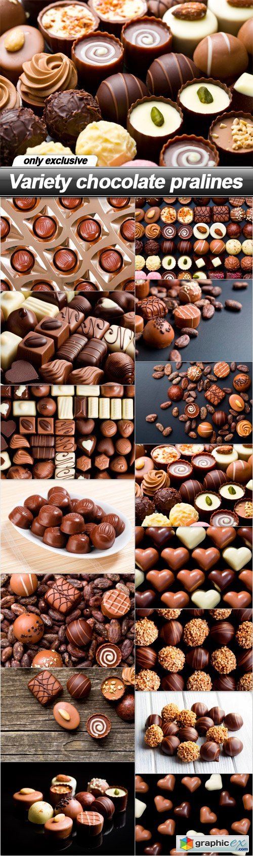Variety chocolate pralines - 15 UHQ JPEG