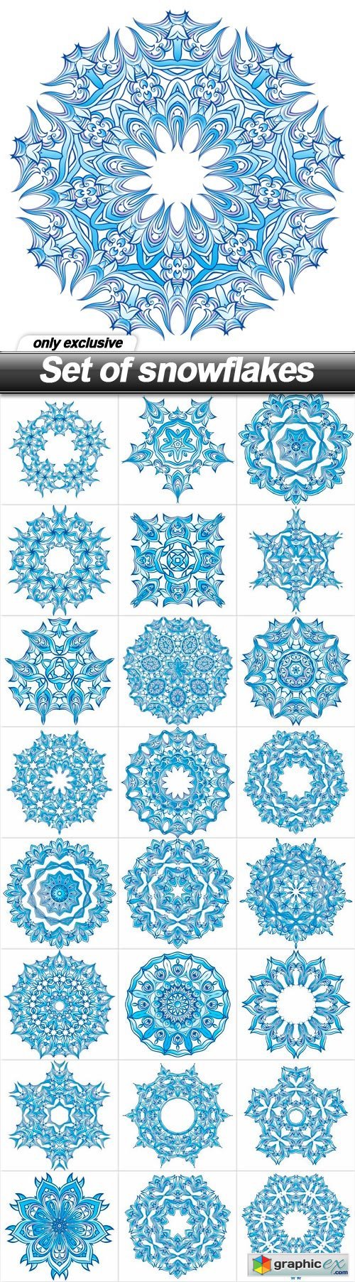 Set of snowflakes - 25 EPS
