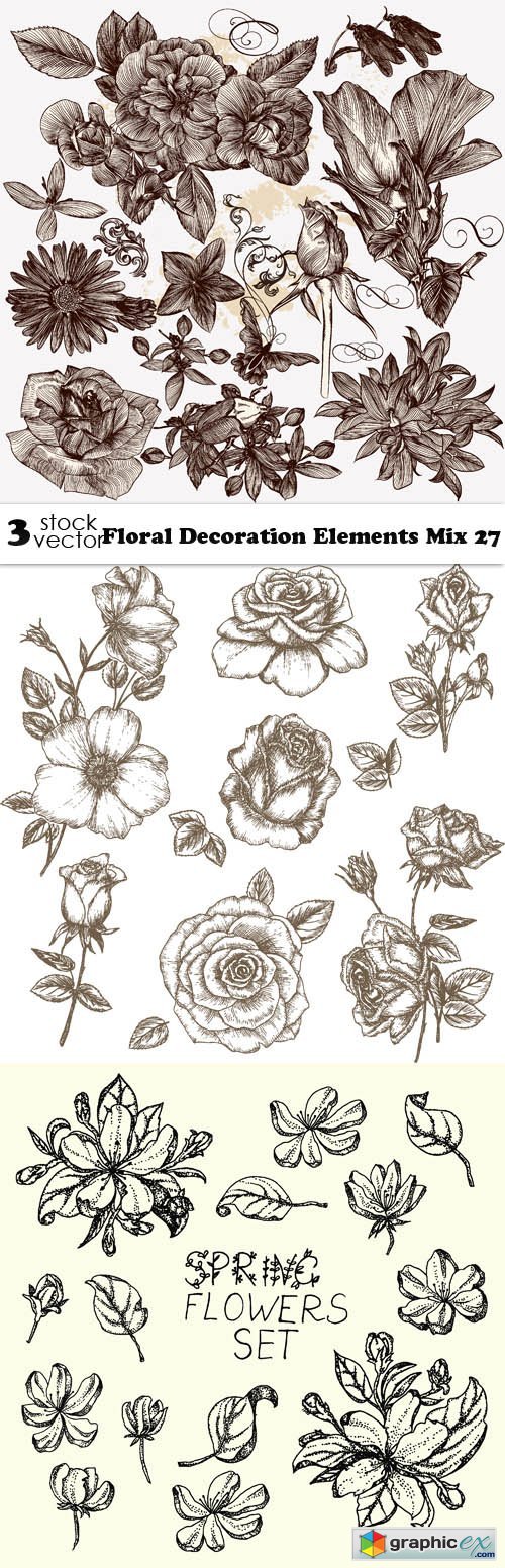 Floral Decoration Elements Mix 27