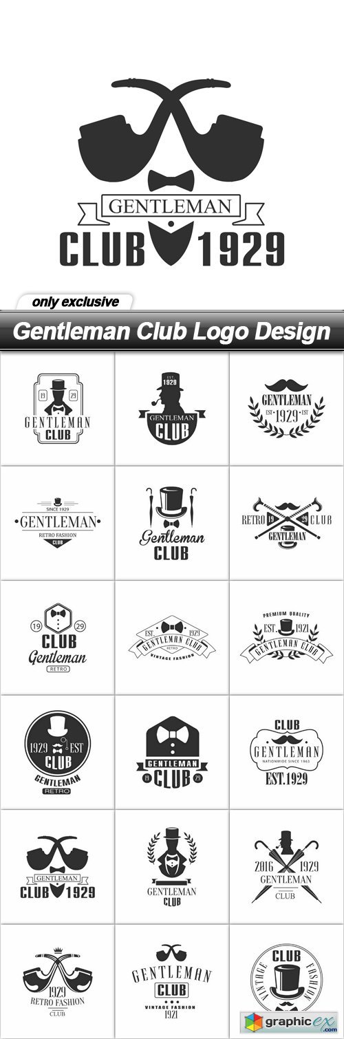Gentleman Club Logo Design - 18 EPS