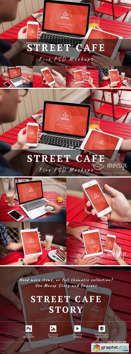 5 PSD Mockups Street Cafe