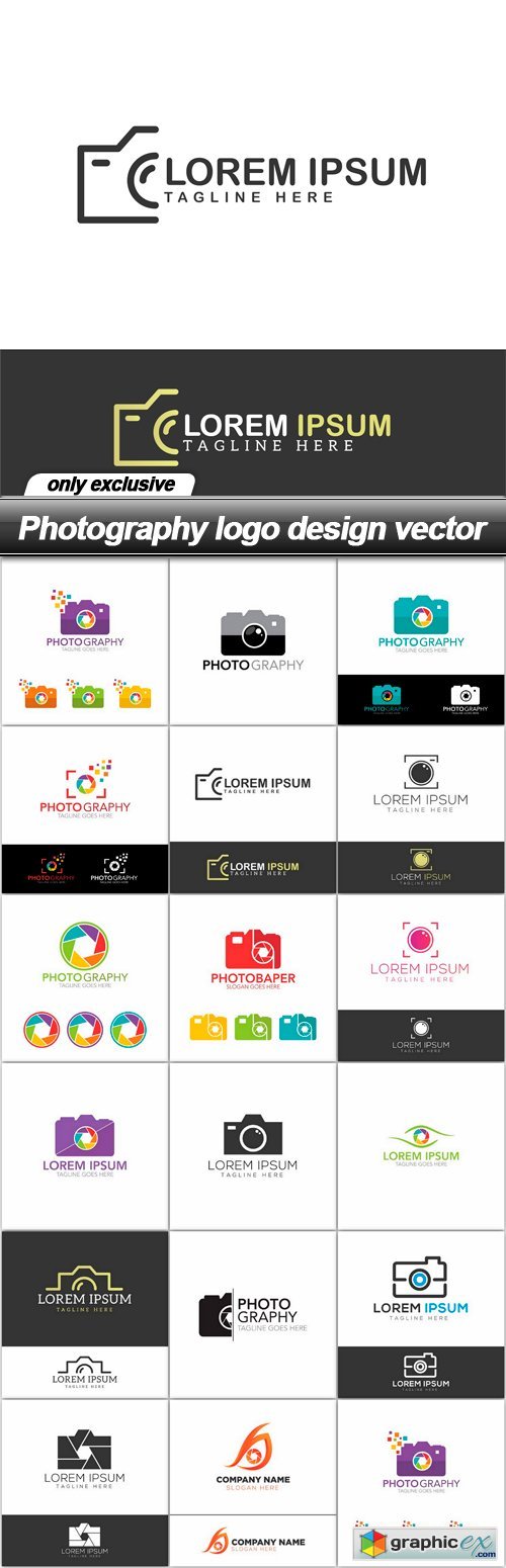 Photography logo design vector - 17 EPS