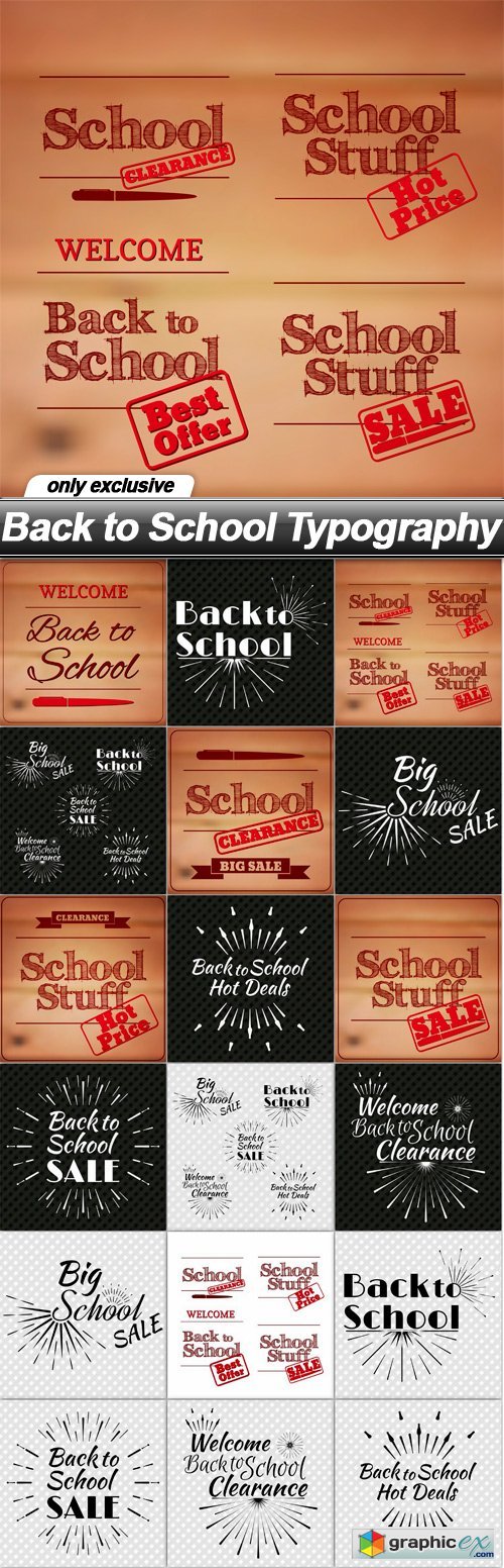 Back to School Typography - 18 EPS