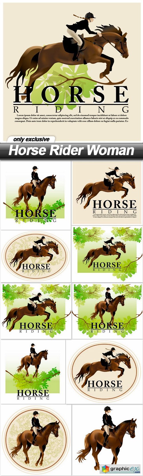 Horse Rider Woman - 11 EPS