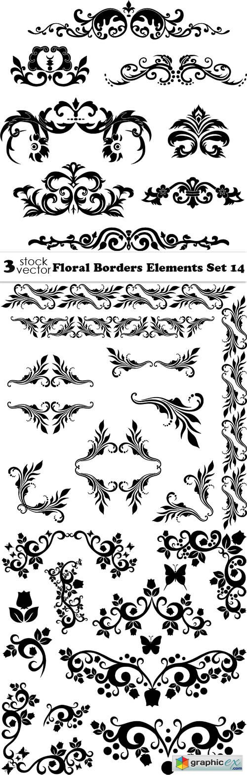 Floral Borders Elements Set 14