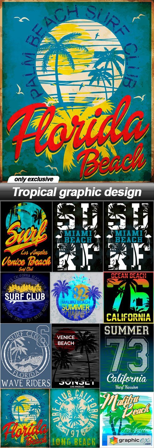 Tropical graphic design - 12 EPS