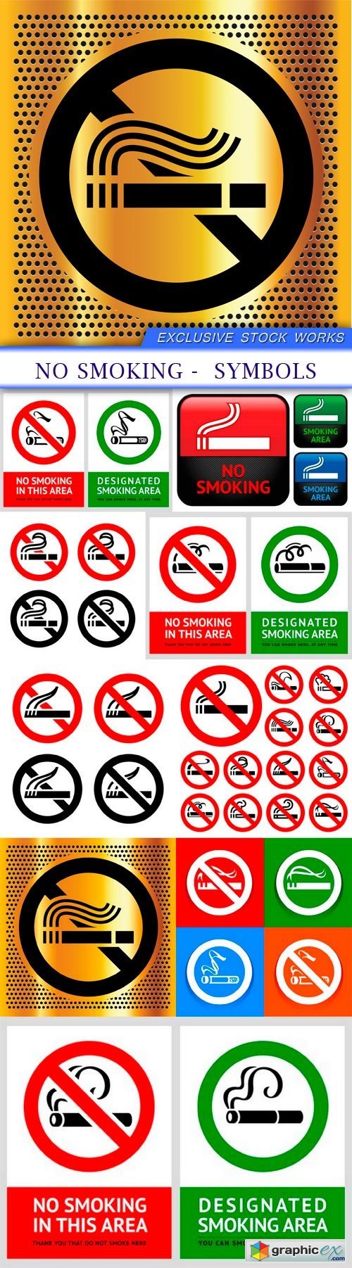 No smoking - symbols 7x EPS