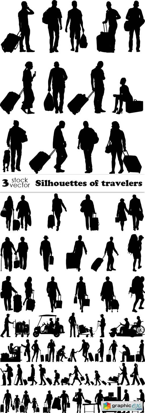 Silhouettes of travelers