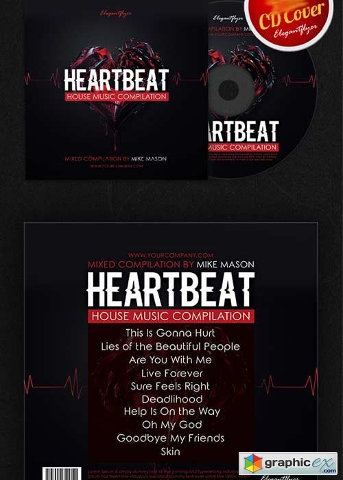 Heartbeat CD Cover PSD Template