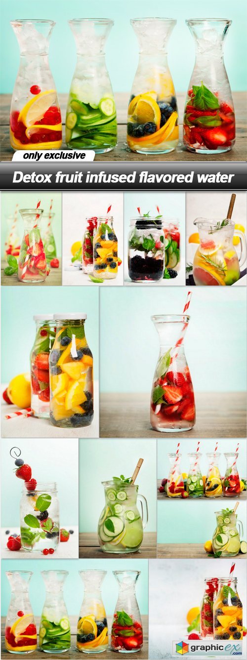 Detox fruit infused flavored water - 12 UHQ JPEG