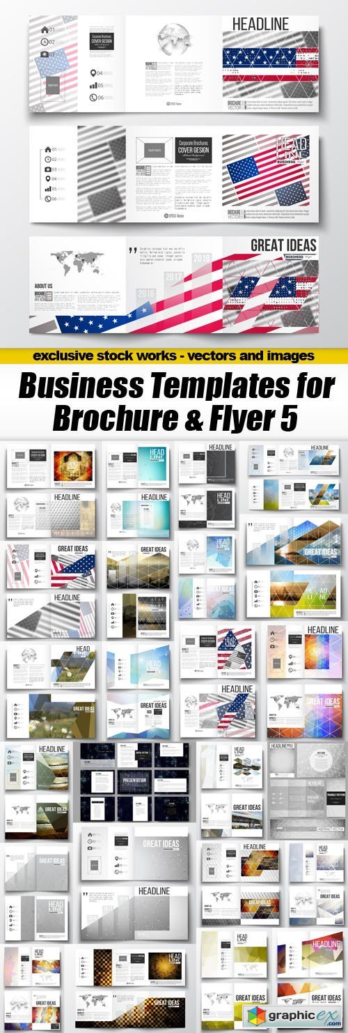 Business Templates for Brochure & Flyer 5 - 25xEPS