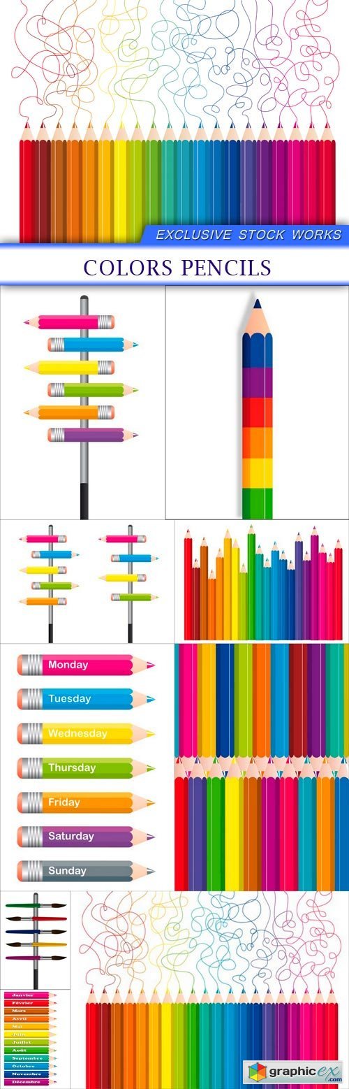 Colors pencils 9X EPS