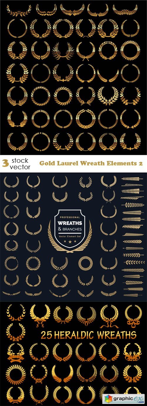 Gold Laurel Wreath Elements 2