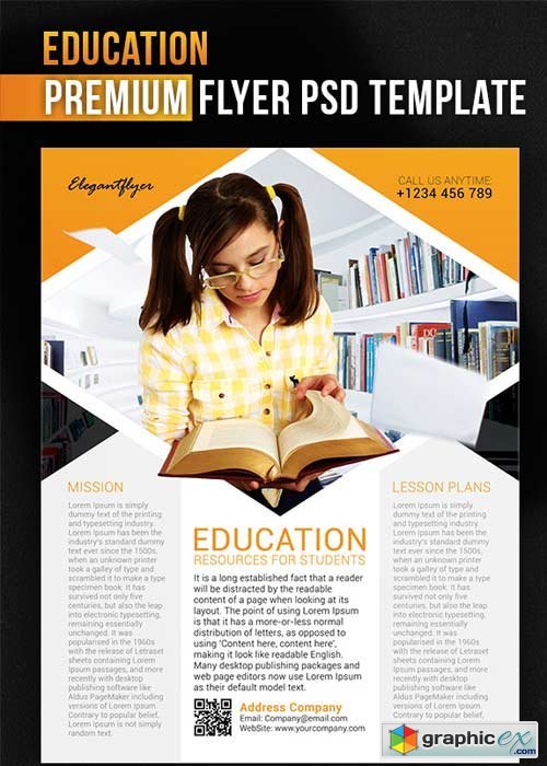 Education V1 Flyer PSD Template + Facebook Cover