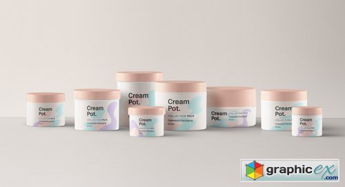 PSD Cream Pot Cosmetic Mockup Pack