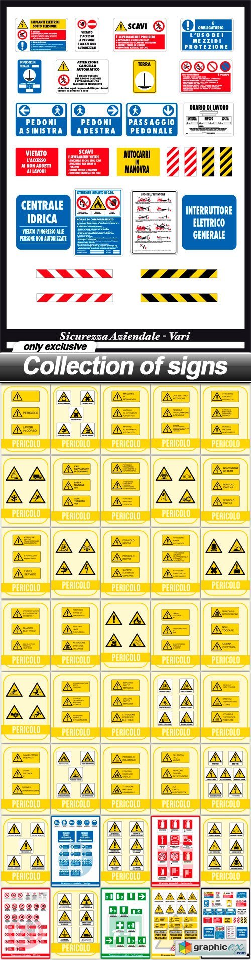 Collection of signs - 40 EPS