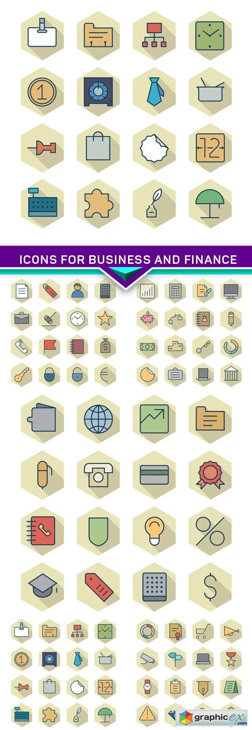 Thin Line Icons For Business and Finance 5X EPS