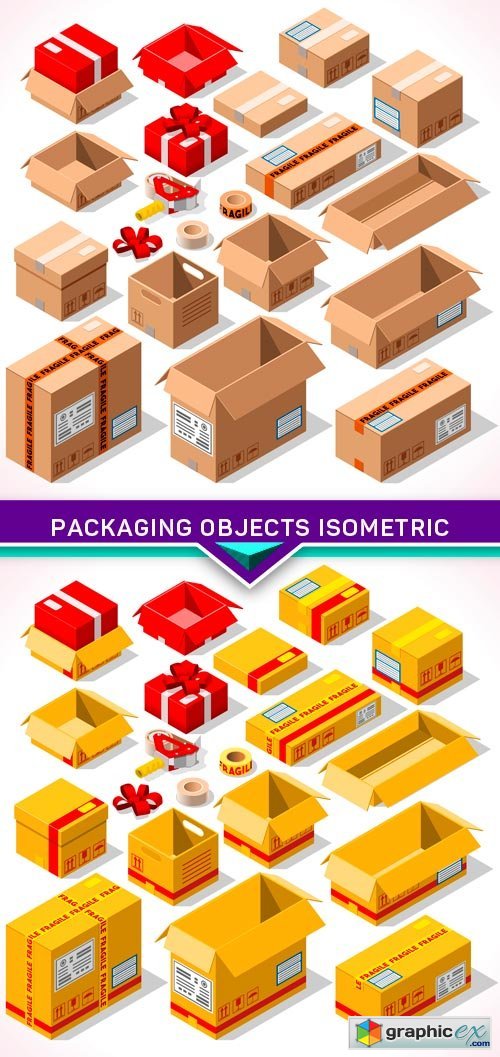 Packaging Objects Isometric 2X EPS