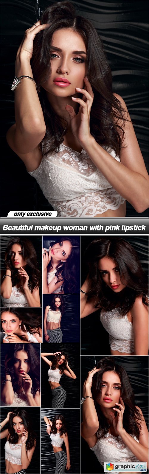 Beautiful makeup woman with pink lipstick - 10 UHQ JPEG