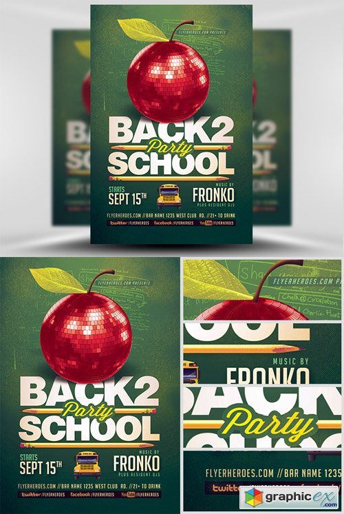 Back To School Party Flyer Template 6