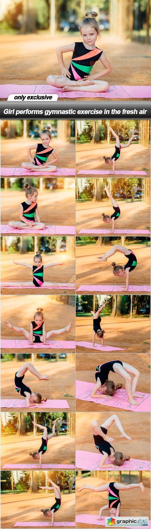 Girl performs gymnastic exercise in the fresh air - 14 UHQ JPEG