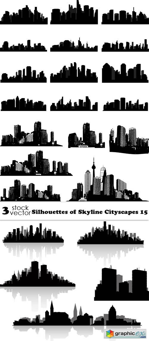 Silhouettes of Skyline Cityscapes 15